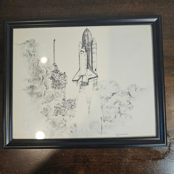 Vintage Nasa Challenger Space Shuttle Drawing by David Underwood - Picture 2 of 3